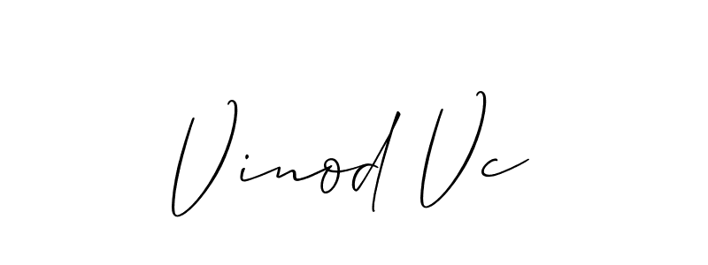 You can use this online signature creator to create a handwritten signature for the name Vinod Vc. This is the best online autograph maker. Vinod Vc signature style 2 images and pictures png