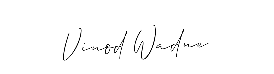 if you are searching for the best signature style for your name Vinod Wadne. so please give up your signature search. here we have designed multiple signature styles  using Allison_Script. Vinod Wadne signature style 2 images and pictures png