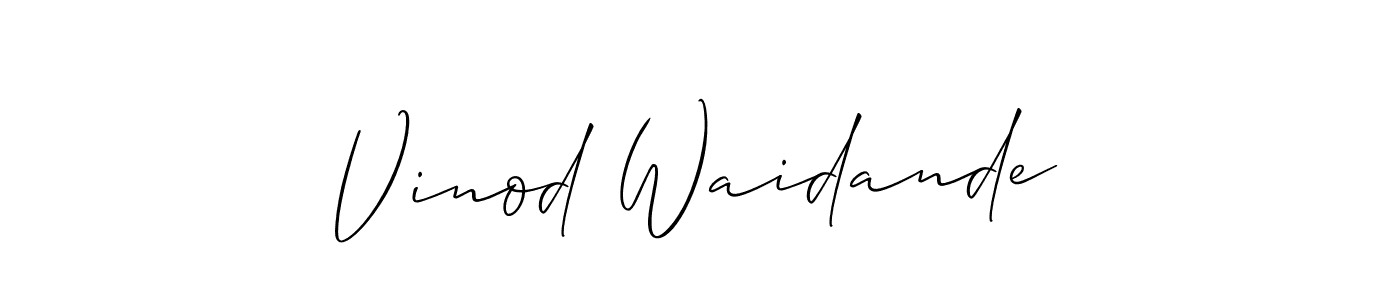 How to Draw Vinod Waidande signature style? Allison_Script is a latest design signature styles for name Vinod Waidande. Vinod Waidande signature style 2 images and pictures png
