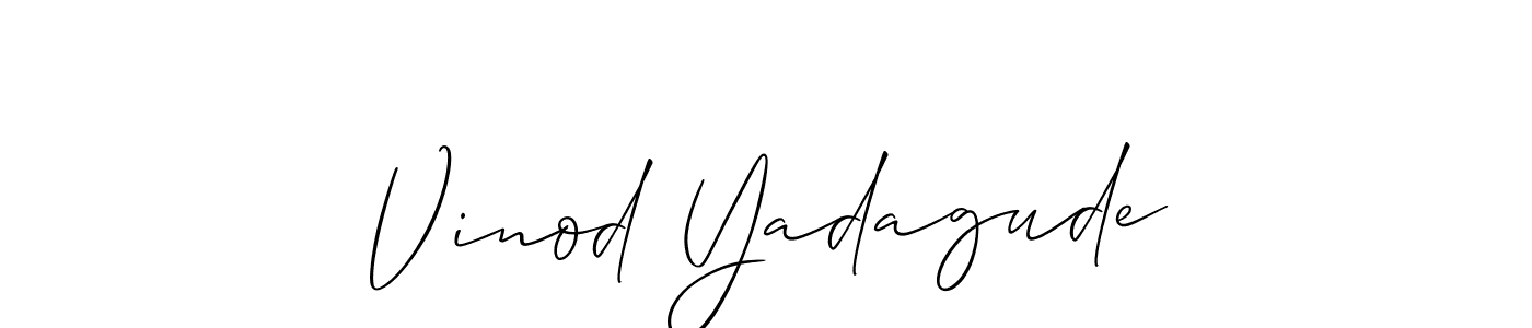 How to Draw Vinod Yadagude signature style? Allison_Script is a latest design signature styles for name Vinod Yadagude. Vinod Yadagude signature style 2 images and pictures png