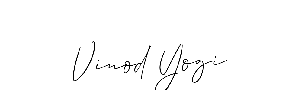 It looks lik you need a new signature style for name Vinod Yogi. Design unique handwritten (Allison_Script) signature with our free signature maker in just a few clicks. Vinod Yogi signature style 2 images and pictures png