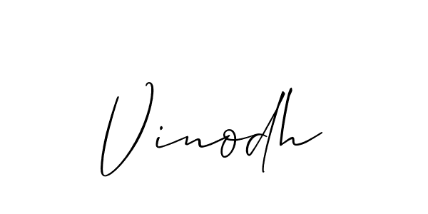 Vinodh stylish signature style. Best Handwritten Sign (Allison_Script) for my name. Handwritten Signature Collection Ideas for my name Vinodh. Vinodh signature style 2 images and pictures png
