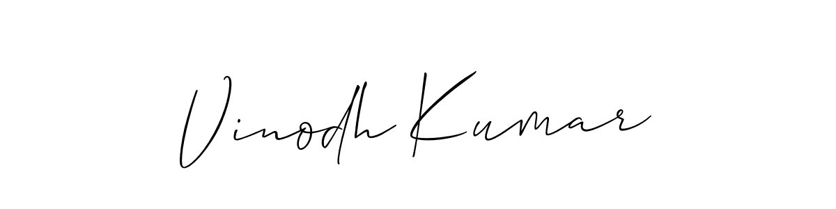 The best way (Allison_Script) to make a short signature is to pick only two or three words in your name. The name Vinodh Kumar include a total of six letters. For converting this name. Vinodh Kumar signature style 2 images and pictures png