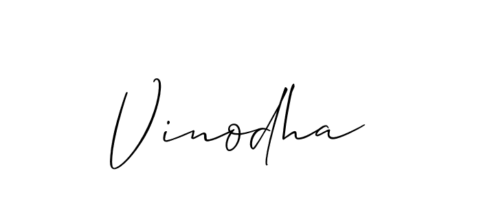 It looks lik you need a new signature style for name Vinodha. Design unique handwritten (Allison_Script) signature with our free signature maker in just a few clicks. Vinodha signature style 2 images and pictures png