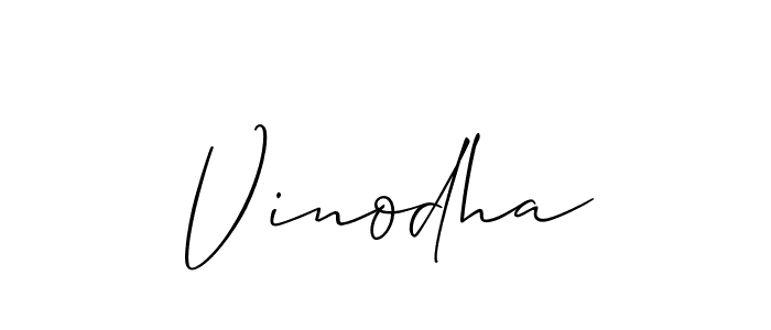 How to make Vinodha name signature. Use Allison_Script style for creating short signs online. This is the latest handwritten sign. Vinodha signature style 2 images and pictures png