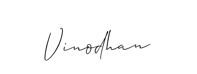 Also we have Vinodhan name is the best signature style. Create professional handwritten signature collection using Allison_Script autograph style. Vinodhan signature style 2 images and pictures png