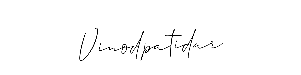 Create a beautiful signature design for name Vinodpatidar. With this signature (Allison_Script) fonts, you can make a handwritten signature for free. Vinodpatidar signature style 2 images and pictures png