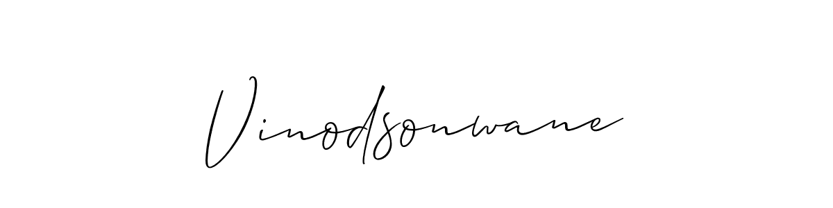 Make a beautiful signature design for name Vinodsonwane. With this signature (Allison_Script) style, you can create a handwritten signature for free. Vinodsonwane signature style 2 images and pictures png