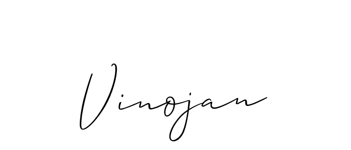 Make a beautiful signature design for name Vinojan. With this signature (Allison_Script) style, you can create a handwritten signature for free. Vinojan signature style 2 images and pictures png