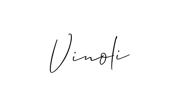 It looks lik you need a new signature style for name Vinoli. Design unique handwritten (Allison_Script) signature with our free signature maker in just a few clicks. Vinoli signature style 2 images and pictures png
