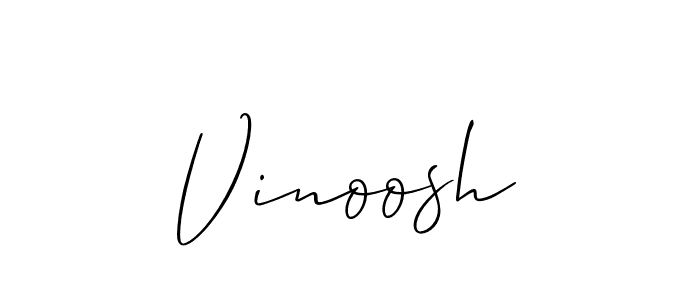 Create a beautiful signature design for name Vinoosh. With this signature (Allison_Script) fonts, you can make a handwritten signature for free. Vinoosh signature style 2 images and pictures png