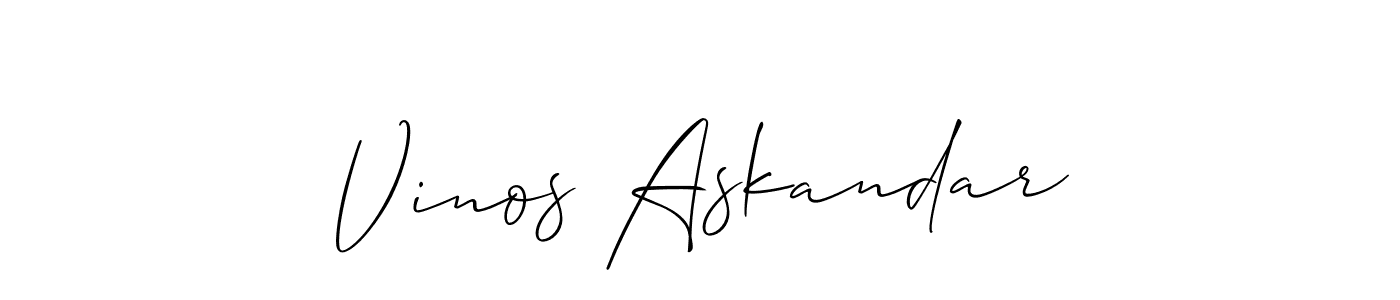 It looks lik you need a new signature style for name Vinos Askandar. Design unique handwritten (Allison_Script) signature with our free signature maker in just a few clicks. Vinos Askandar signature style 2 images and pictures png