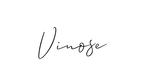 How to Draw Vinose signature style? Allison_Script is a latest design signature styles for name Vinose. Vinose signature style 2 images and pictures png