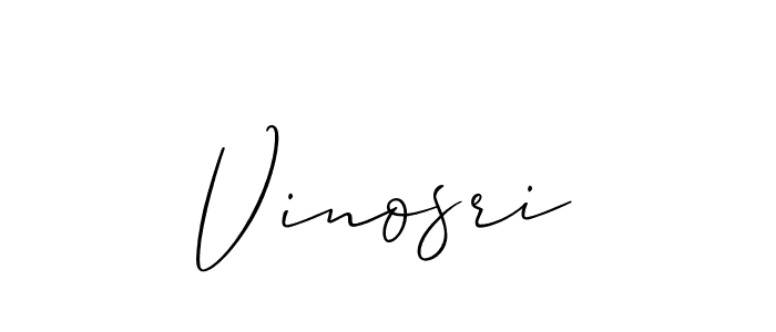 It looks lik you need a new signature style for name Vinosri. Design unique handwritten (Allison_Script) signature with our free signature maker in just a few clicks. Vinosri signature style 2 images and pictures png