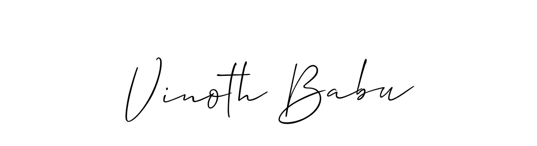 Also we have Vinoth Babu name is the best signature style. Create professional handwritten signature collection using Allison_Script autograph style. Vinoth Babu signature style 2 images and pictures png