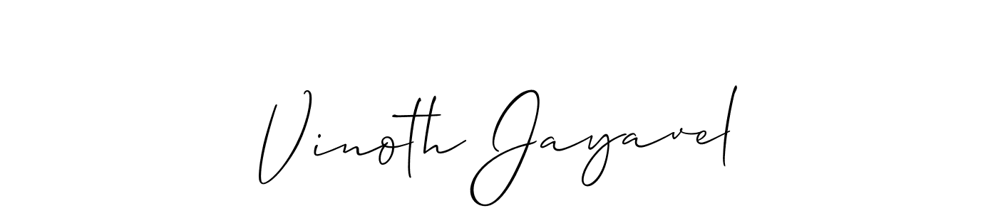 Create a beautiful signature design for name Vinoth Jayavel. With this signature (Allison_Script) fonts, you can make a handwritten signature for free. Vinoth Jayavel signature style 2 images and pictures png