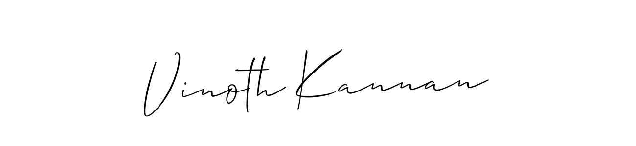 How to make Vinoth Kannan name signature. Use Allison_Script style for creating short signs online. This is the latest handwritten sign. Vinoth Kannan signature style 2 images and pictures png