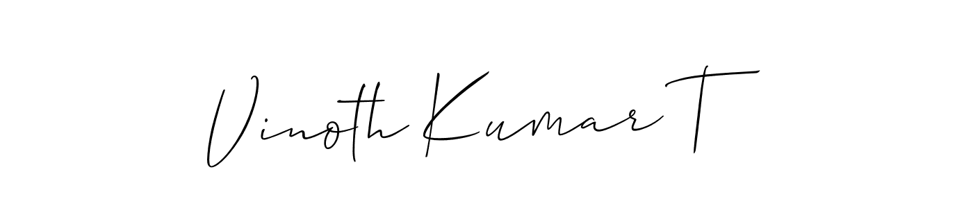 Allison_Script is a professional signature style that is perfect for those who want to add a touch of class to their signature. It is also a great choice for those who want to make their signature more unique. Get Vinoth Kumar T name to fancy signature for free. Vinoth Kumar T signature style 2 images and pictures png