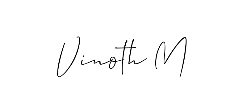 Vinoth M stylish signature style. Best Handwritten Sign (Allison_Script) for my name. Handwritten Signature Collection Ideas for my name Vinoth M. Vinoth M signature style 2 images and pictures png