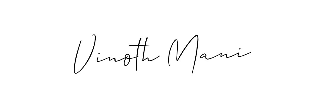 Create a beautiful signature design for name Vinoth Mani. With this signature (Allison_Script) fonts, you can make a handwritten signature for free. Vinoth Mani signature style 2 images and pictures png