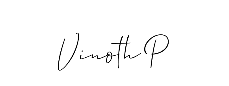 Allison_Script is a professional signature style that is perfect for those who want to add a touch of class to their signature. It is also a great choice for those who want to make their signature more unique. Get Vinoth P name to fancy signature for free. Vinoth P signature style 2 images and pictures png