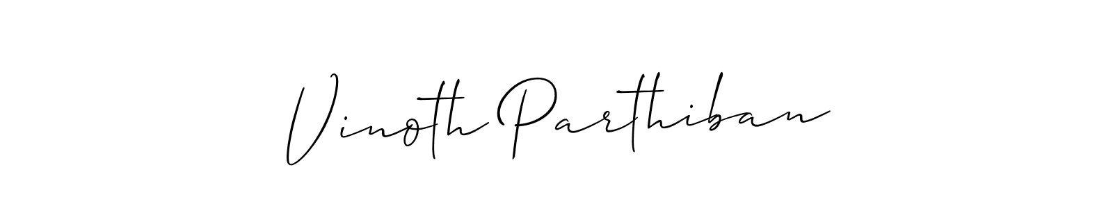 Design your own signature with our free online signature maker. With this signature software, you can create a handwritten (Allison_Script) signature for name Vinoth Parthiban. Vinoth Parthiban signature style 2 images and pictures png