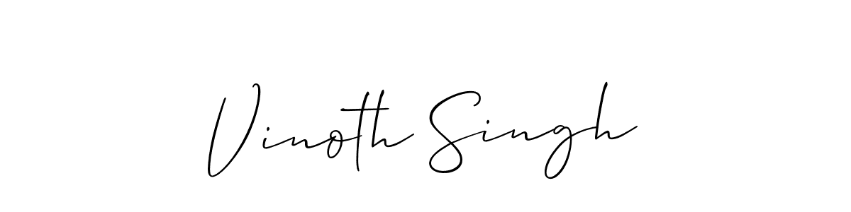 How to make Vinoth Singh name signature. Use Allison_Script style for creating short signs online. This is the latest handwritten sign. Vinoth Singh signature style 2 images and pictures png