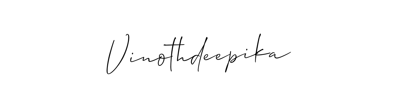 Also we have Vinothdeepika name is the best signature style. Create professional handwritten signature collection using Allison_Script autograph style. Vinothdeepika signature style 2 images and pictures png
