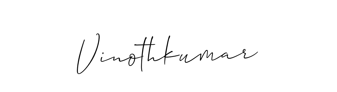 How to make Vinothkumar name signature. Use Allison_Script style for creating short signs online. This is the latest handwritten sign. Vinothkumar signature style 2 images and pictures png