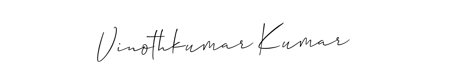 This is the best signature style for the Vinothkumar Kumar name. Also you like these signature font (Allison_Script). Mix name signature. Vinothkumar Kumar signature style 2 images and pictures png