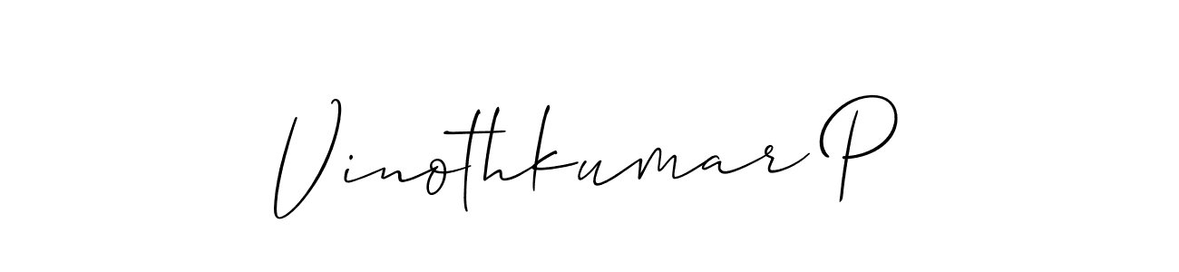 You can use this online signature creator to create a handwritten signature for the name Vinothkumar P. This is the best online autograph maker. Vinothkumar P signature style 2 images and pictures png