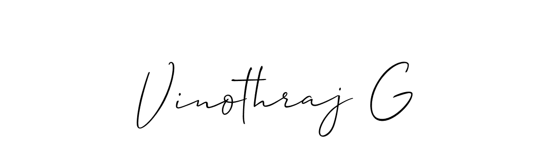 Use a signature maker to create a handwritten signature online. With this signature software, you can design (Allison_Script) your own signature for name Vinothraj G. Vinothraj G signature style 2 images and pictures png
