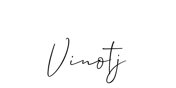 Make a beautiful signature design for name Vinotj. With this signature (Allison_Script) style, you can create a handwritten signature for free. Vinotj signature style 2 images and pictures png