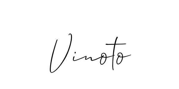Use a signature maker to create a handwritten signature online. With this signature software, you can design (Allison_Script) your own signature for name Vinoto. Vinoto signature style 2 images and pictures png