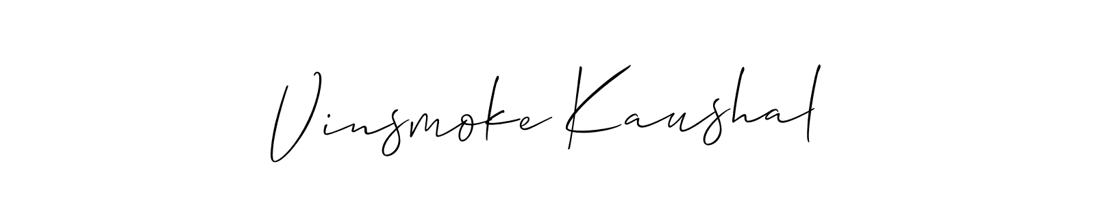 It looks lik you need a new signature style for name Vinsmoke Kaushal. Design unique handwritten (Allison_Script) signature with our free signature maker in just a few clicks. Vinsmoke Kaushal signature style 2 images and pictures png