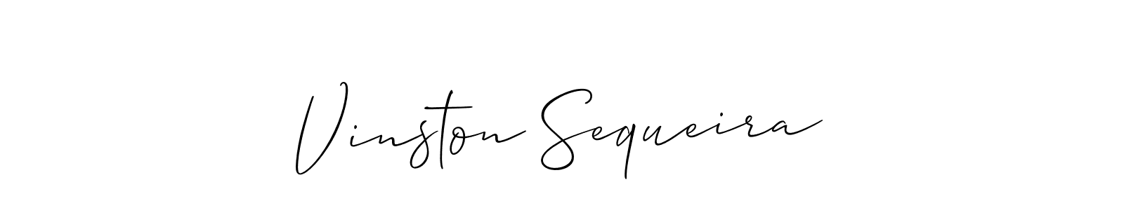 Make a short Vinston Sequeira signature style. Manage your documents anywhere anytime using Allison_Script. Create and add eSignatures, submit forms, share and send files easily. Vinston Sequeira signature style 2 images and pictures png