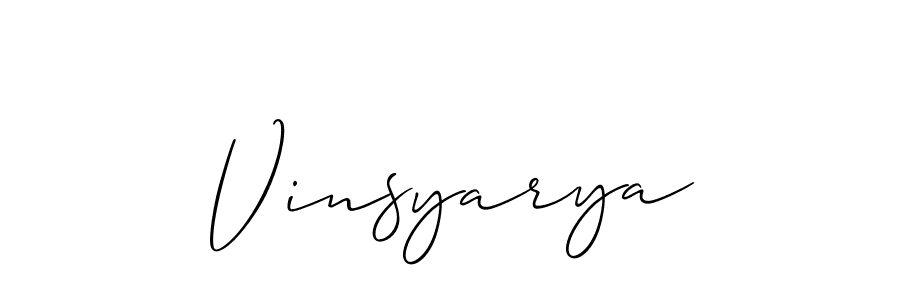 Use a signature maker to create a handwritten signature online. With this signature software, you can design (Allison_Script) your own signature for name Vinsyarya. Vinsyarya signature style 2 images and pictures png