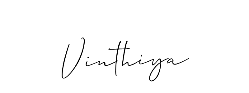 Make a beautiful signature design for name Vinthiya. With this signature (Allison_Script) style, you can create a handwritten signature for free. Vinthiya signature style 2 images and pictures png