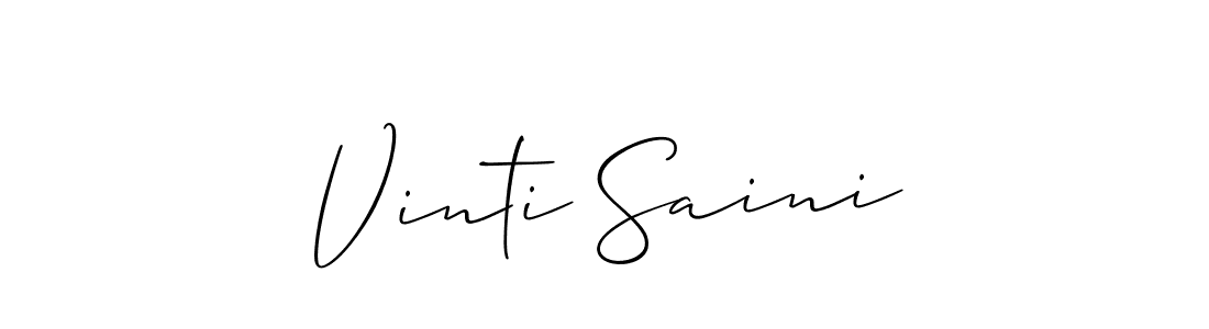 How to make Vinti Saini signature? Allison_Script is a professional autograph style. Create handwritten signature for Vinti Saini name. Vinti Saini signature style 2 images and pictures png