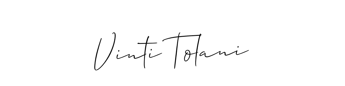 Also we have Vinti Tolani name is the best signature style. Create professional handwritten signature collection using Allison_Script autograph style. Vinti Tolani signature style 2 images and pictures png