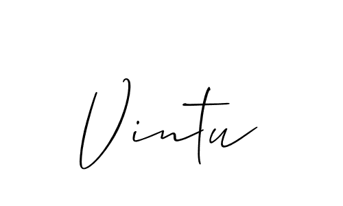 Make a beautiful signature design for name Vintu. Use this online signature maker to create a handwritten signature for free. Vintu signature style 2 images and pictures png