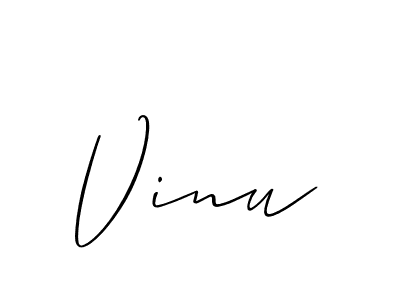 The best way (Allison_Script) to make a short signature is to pick only two or three words in your name. The name Vinu include a total of six letters. For converting this name. Vinu signature style 2 images and pictures png