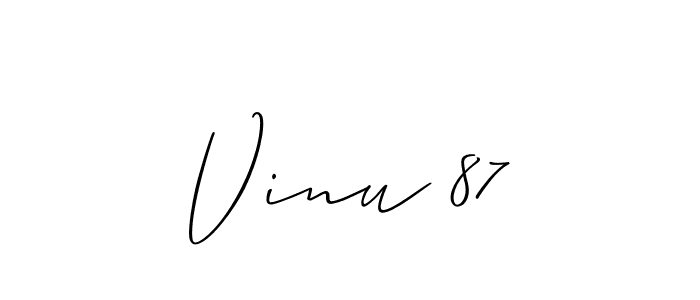 You can use this online signature creator to create a handwritten signature for the name Vinu 87. This is the best online autograph maker. Vinu 87 signature style 2 images and pictures png