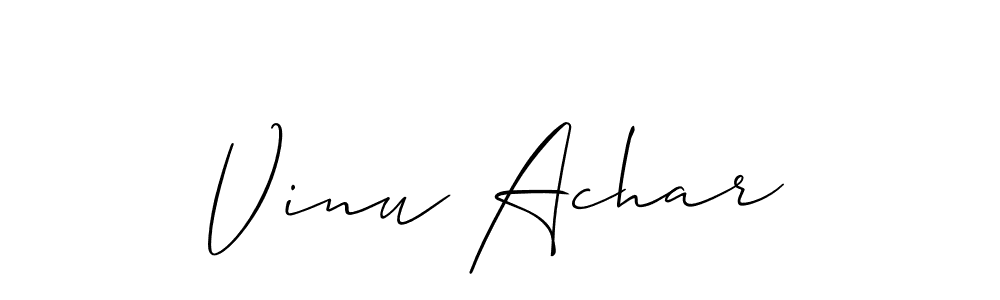 Make a short Vinu Achar signature style. Manage your documents anywhere anytime using Allison_Script. Create and add eSignatures, submit forms, share and send files easily. Vinu Achar signature style 2 images and pictures png