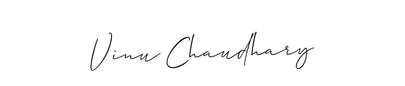 How to make Vinu Chaudhary name signature. Use Allison_Script style for creating short signs online. This is the latest handwritten sign. Vinu Chaudhary signature style 2 images and pictures png