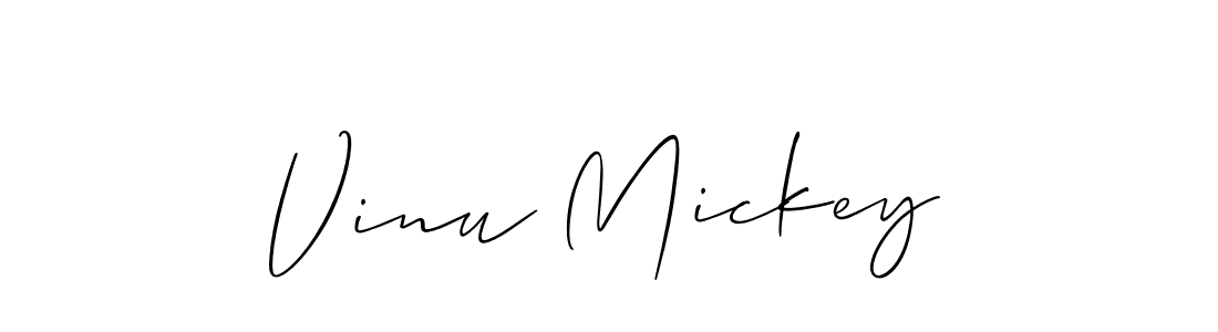 Also we have Vinu Mickey name is the best signature style. Create professional handwritten signature collection using Allison_Script autograph style. Vinu Mickey signature style 2 images and pictures png