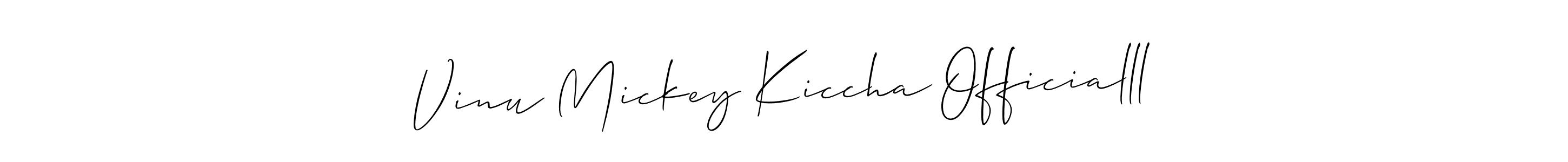 Check out images of Autograph of Vinu Mickey Kiccha Officialll name. Actor Vinu Mickey Kiccha Officialll Signature Style. Allison_Script is a professional sign style online. Vinu Mickey Kiccha Officialll signature style 2 images and pictures png