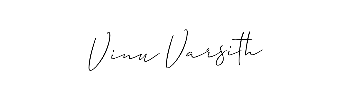 It looks lik you need a new signature style for name Vinu Varsith. Design unique handwritten (Allison_Script) signature with our free signature maker in just a few clicks. Vinu Varsith signature style 2 images and pictures png