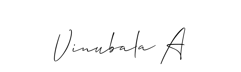 You should practise on your own different ways (Allison_Script) to write your name (Vinubala A) in signature. don't let someone else do it for you. Vinubala A signature style 2 images and pictures png