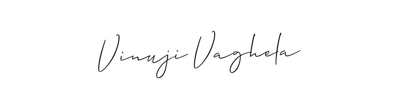 Also You can easily find your signature by using the search form. We will create Vinuji Vaghela name handwritten signature images for you free of cost using Allison_Script sign style. Vinuji Vaghela signature style 2 images and pictures png